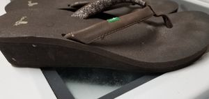 Sanuk Brown Wedge Flip Flops